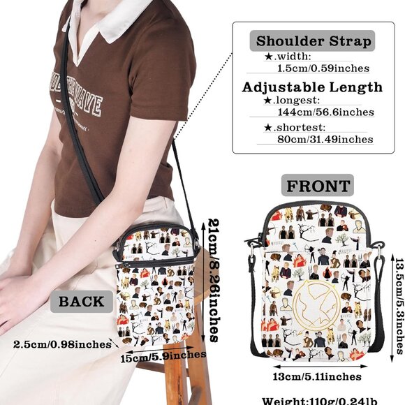 Trendy Game-Inspired Crossbody Bag with Water-Resistant Canvas and 3 Pockets - Picture 5 of 8